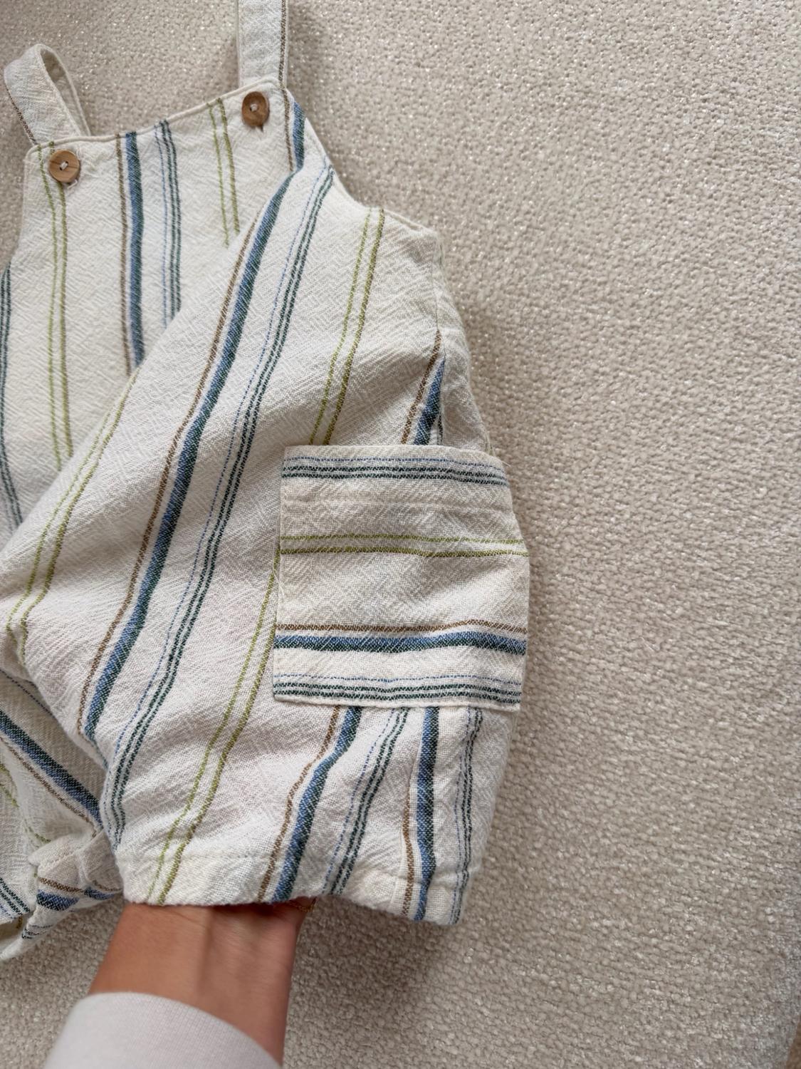 STRIPED OVERALL SHORTS - Image 3