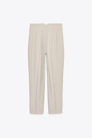 HIGH-WAIST TROUSERS - Beige by Zara - Image 7