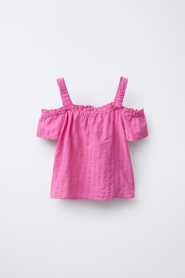 TOP OFF SHOULDER - Fuchsia foncé de Zara - Image 1