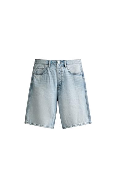 STRAIGHT-LEG DENIM BERMUDA SHORTS