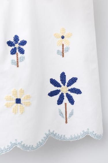 TOP FLEURS POINT DE CROIX - Blanc de Zara - Image 3