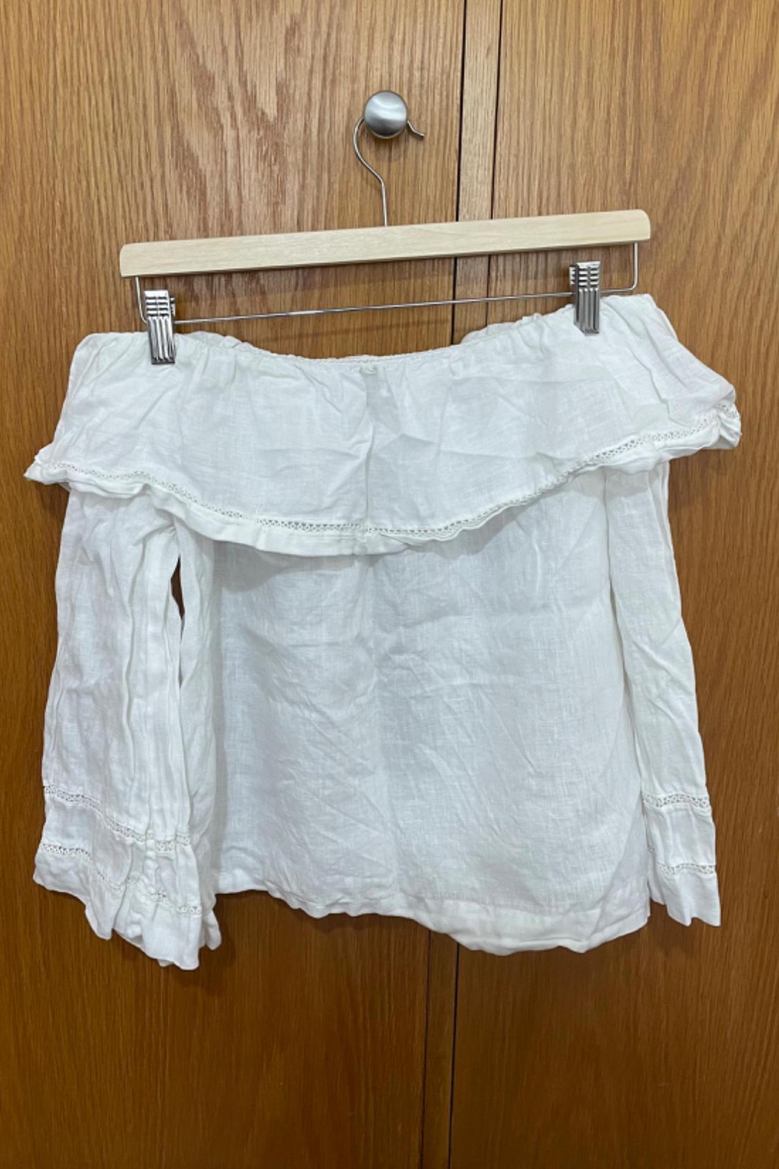 LINEN TOP WITH RUFFLE TRIM - Image 6