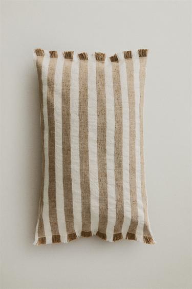 STRIPED CUSHION COVER - Ochre by Zara