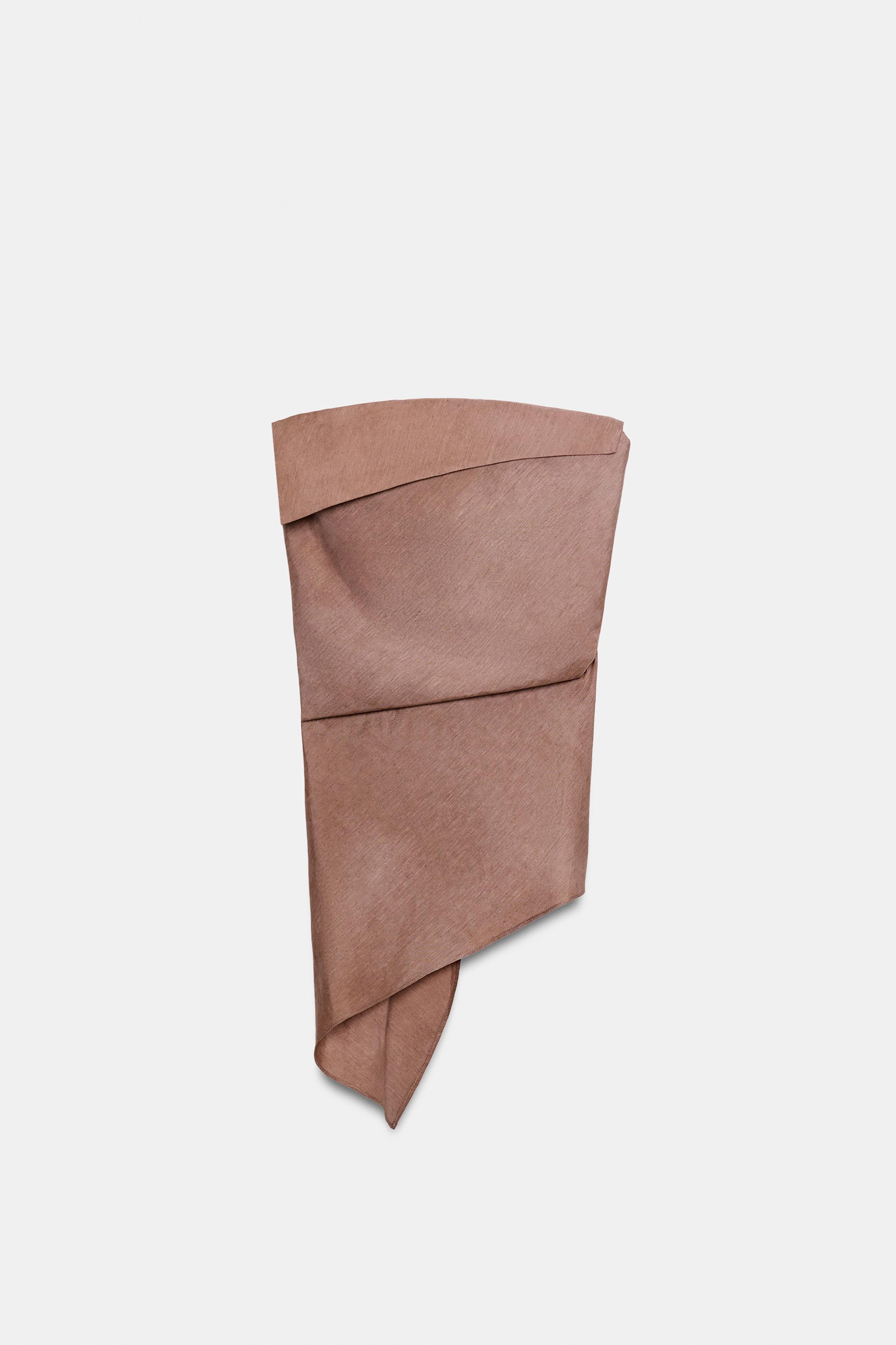 ASYMMETRIC LINEN BLEND TOP ZW COLLECTION