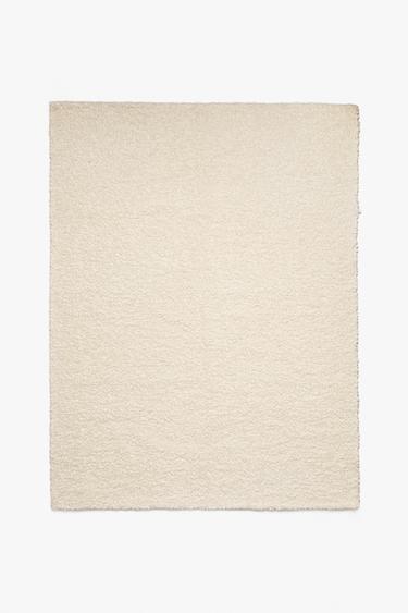 BOUCLÉ WOOL RUG - Oyster-white by Zara