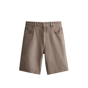BERMUDA MEZCLILLA RELAX FIT - Marrón de Zara