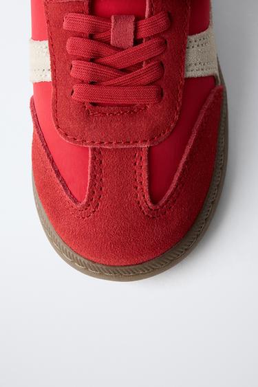 SPLIT SUEDE SNEAKERS - Red by Zara - Image 3