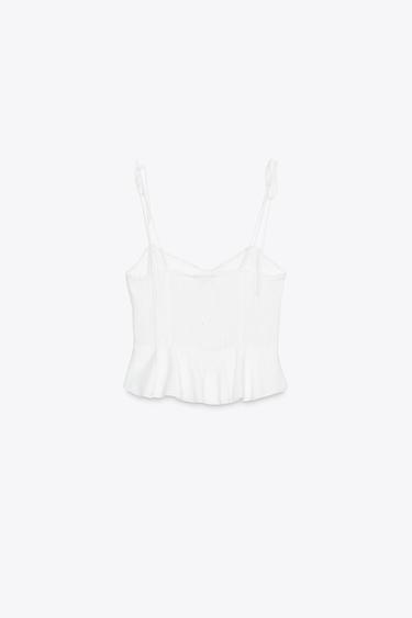 ROMANTIC TOP WITH PINTUCKS IN A LINEN BLEND - White by Zara - Image 5
