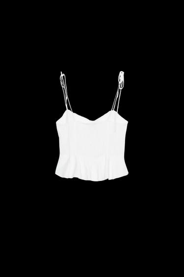 ROMANTIC TOP WITH PINTUCKS IN A LINEN BLEND - White by Zara