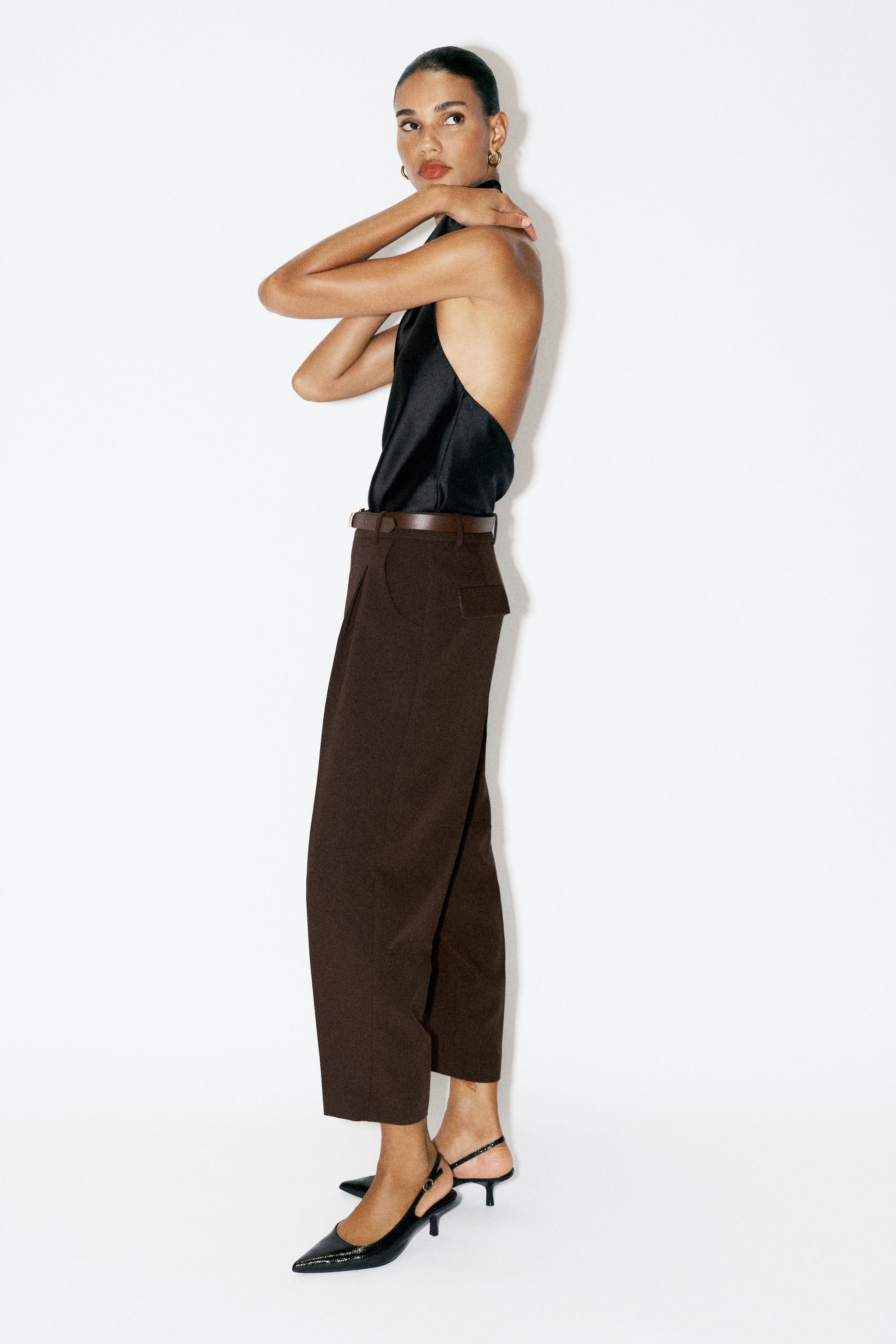 BELTED ANKLE PANTS