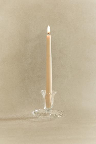 TRANSPARENT GLASS CANDLEHOLDER - Transparent by Zara