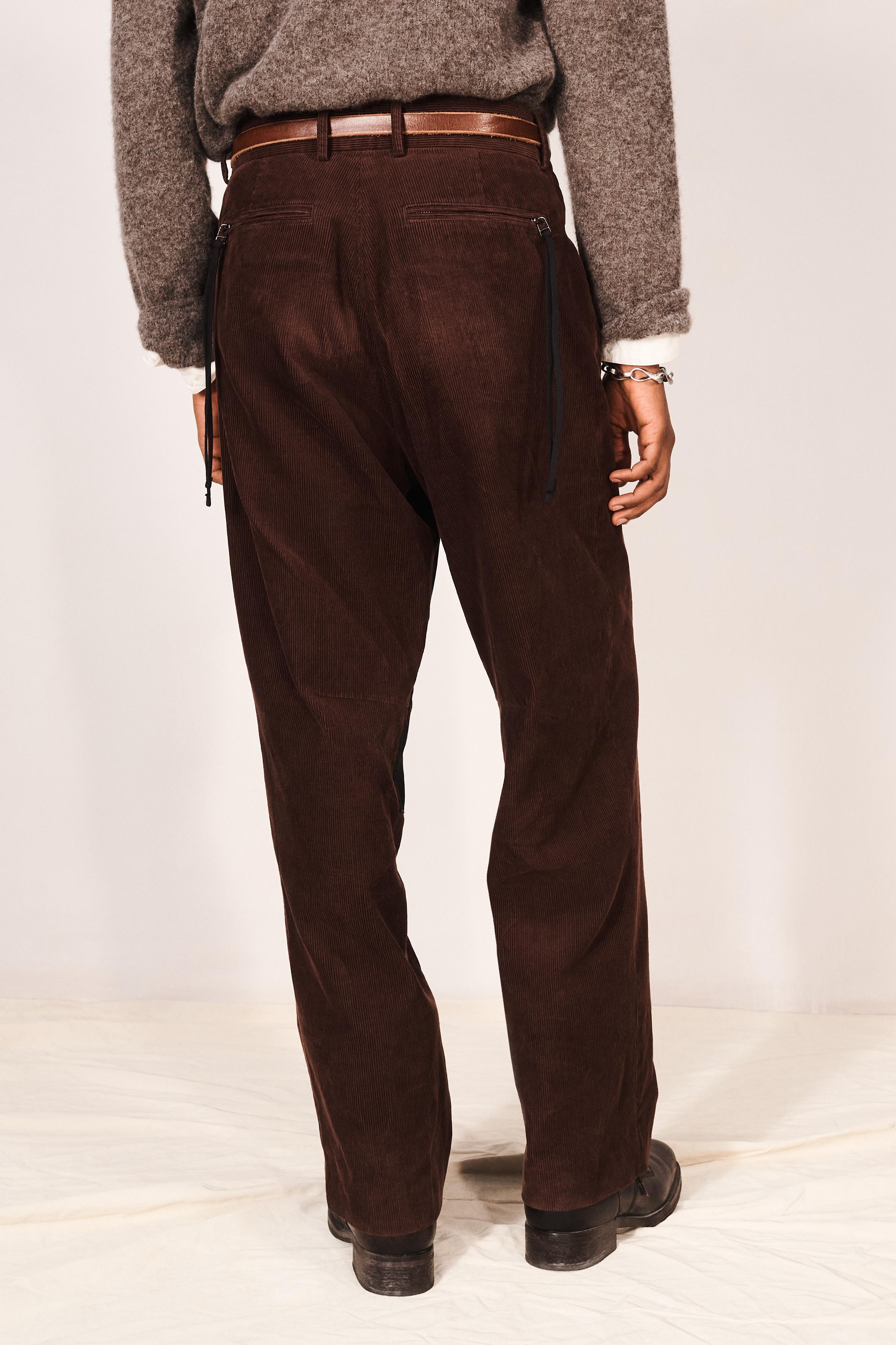 CONTRAST CORDUROY RELAXED FIT PANTS