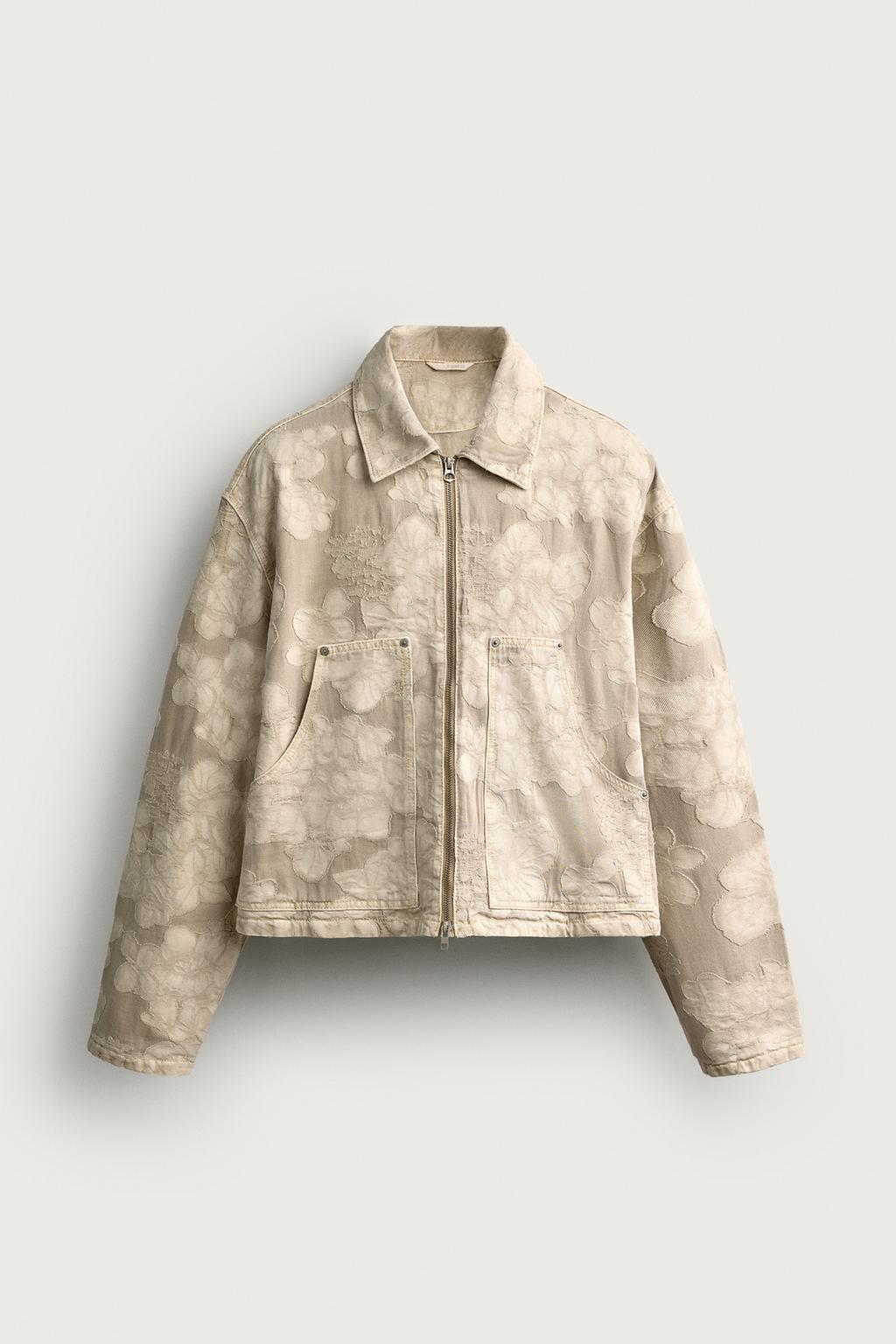 FLORAL JACQUARD CROPPED JACKET
