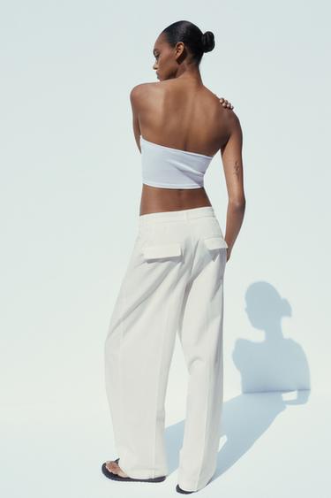MULTI-PLEAT TROUSERS - Oyster-white by Zara - Image 3