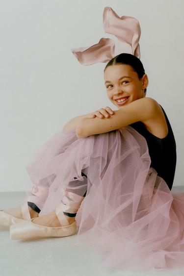 Zara LONG MULTILAYERED TULLE SKIRT - Pink