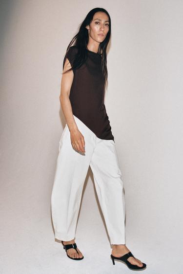 ASYMMETRIC KNIT JUMPER - Brown by Zara