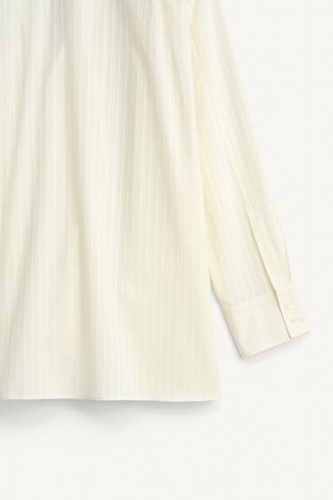 STRIPED JACQUARD KIMONO SHIRT - Ecru by Zara - Image 9