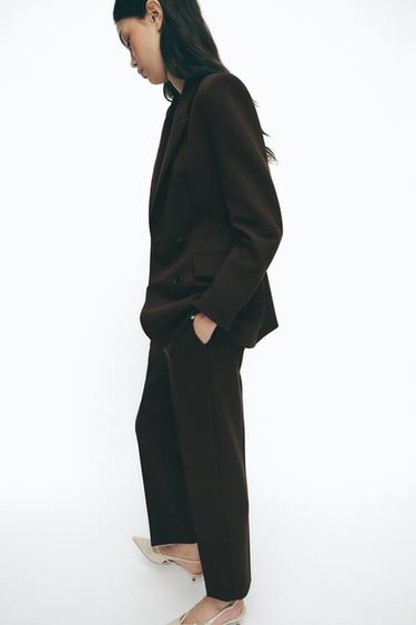 HIGH WAIST CROPPED TROUSERS - Brown by Zara - Image 3