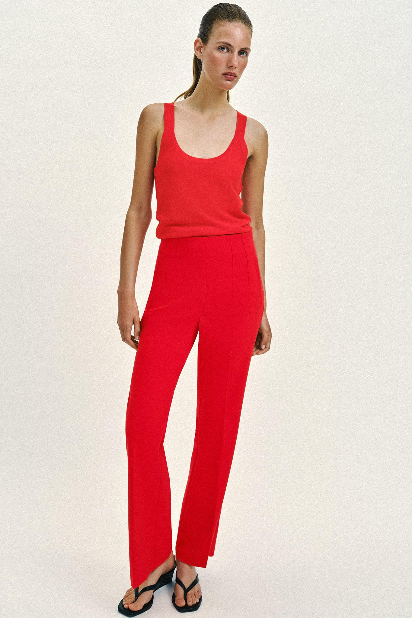 HIGH-WAISTED PANTS WITH BACK ZIP