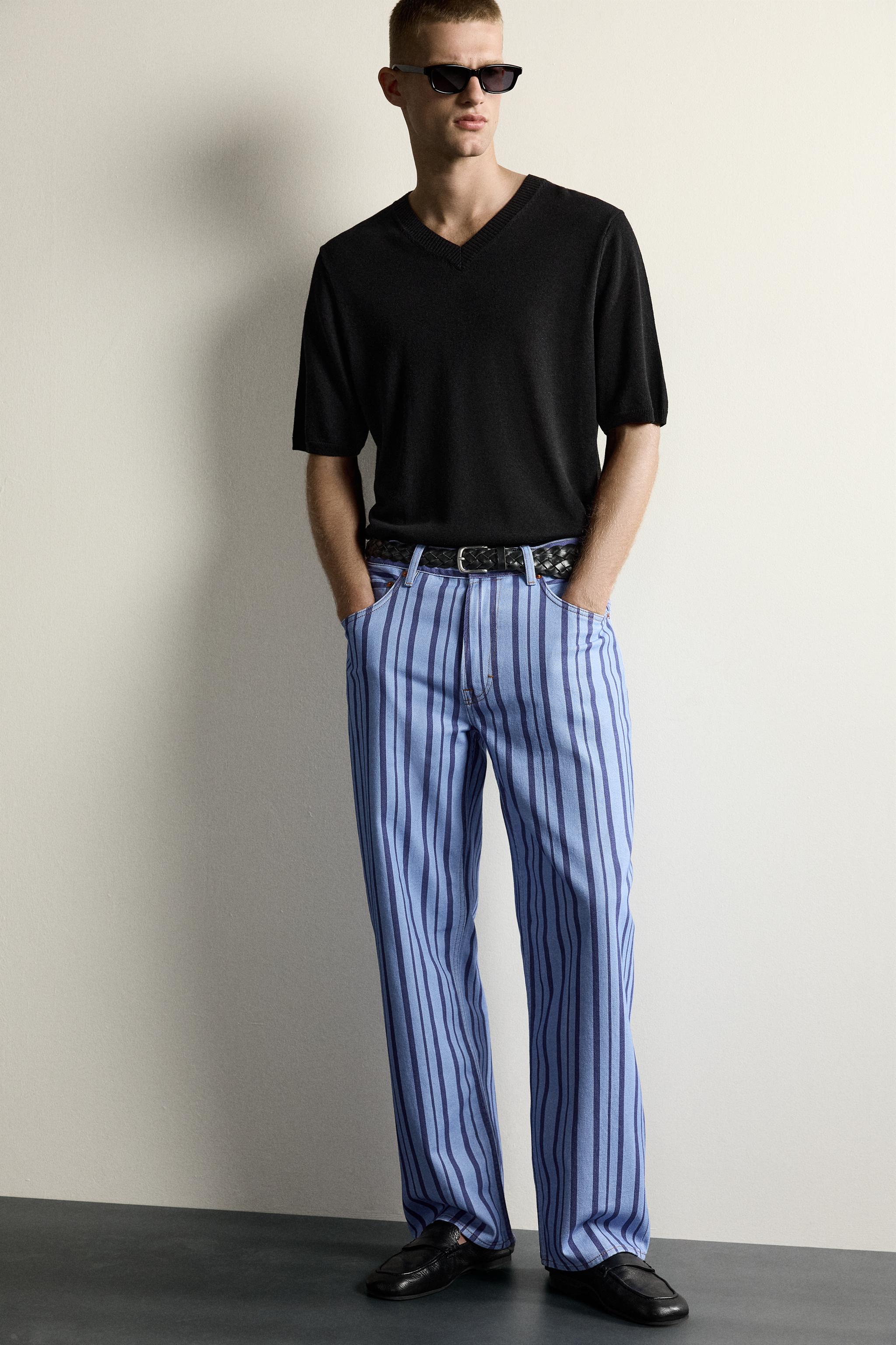 STRIPED STRAIGHT FIT PANTS