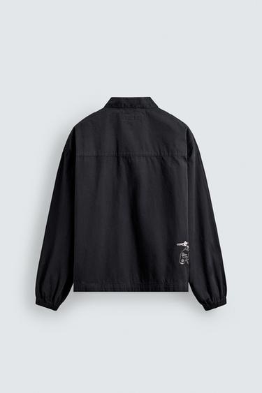 POLO À ZIP BRODÉ - Gris / Bleu de Zara - Image 8