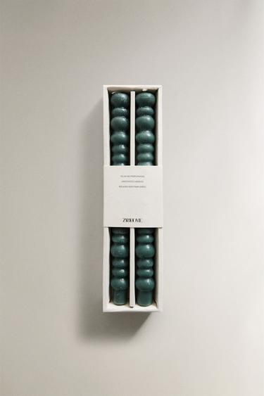 PACK BOUGIES DÉCORATIVES ONDULÉES (PACK DE 2) - Bleu clair de Zara - Image 3
