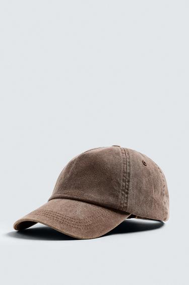 Zara WASHED CAP - Brown