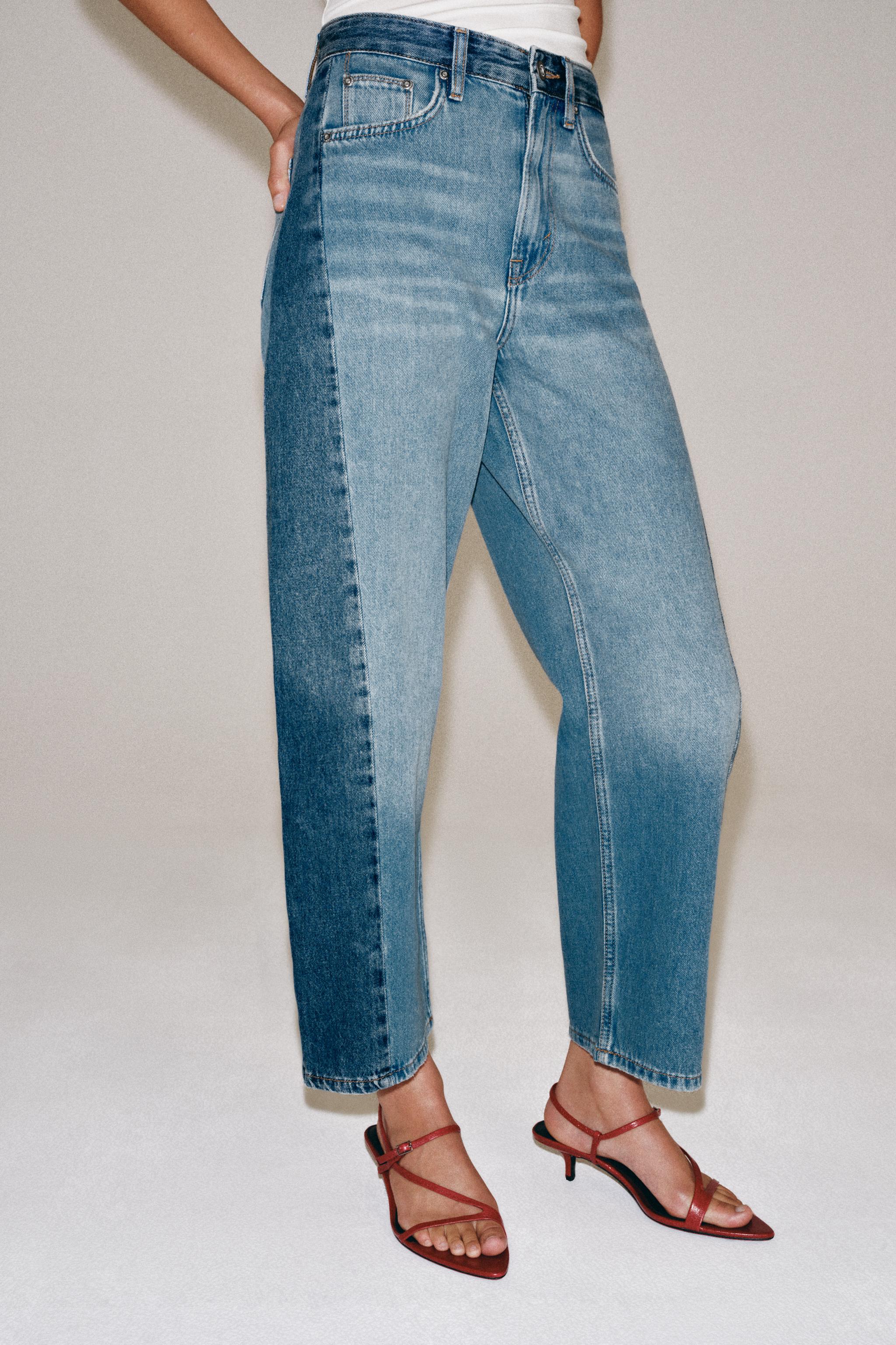 ZW COLLECTION MID-RISE RELAXED ANKLE PATCHWORK JEANS