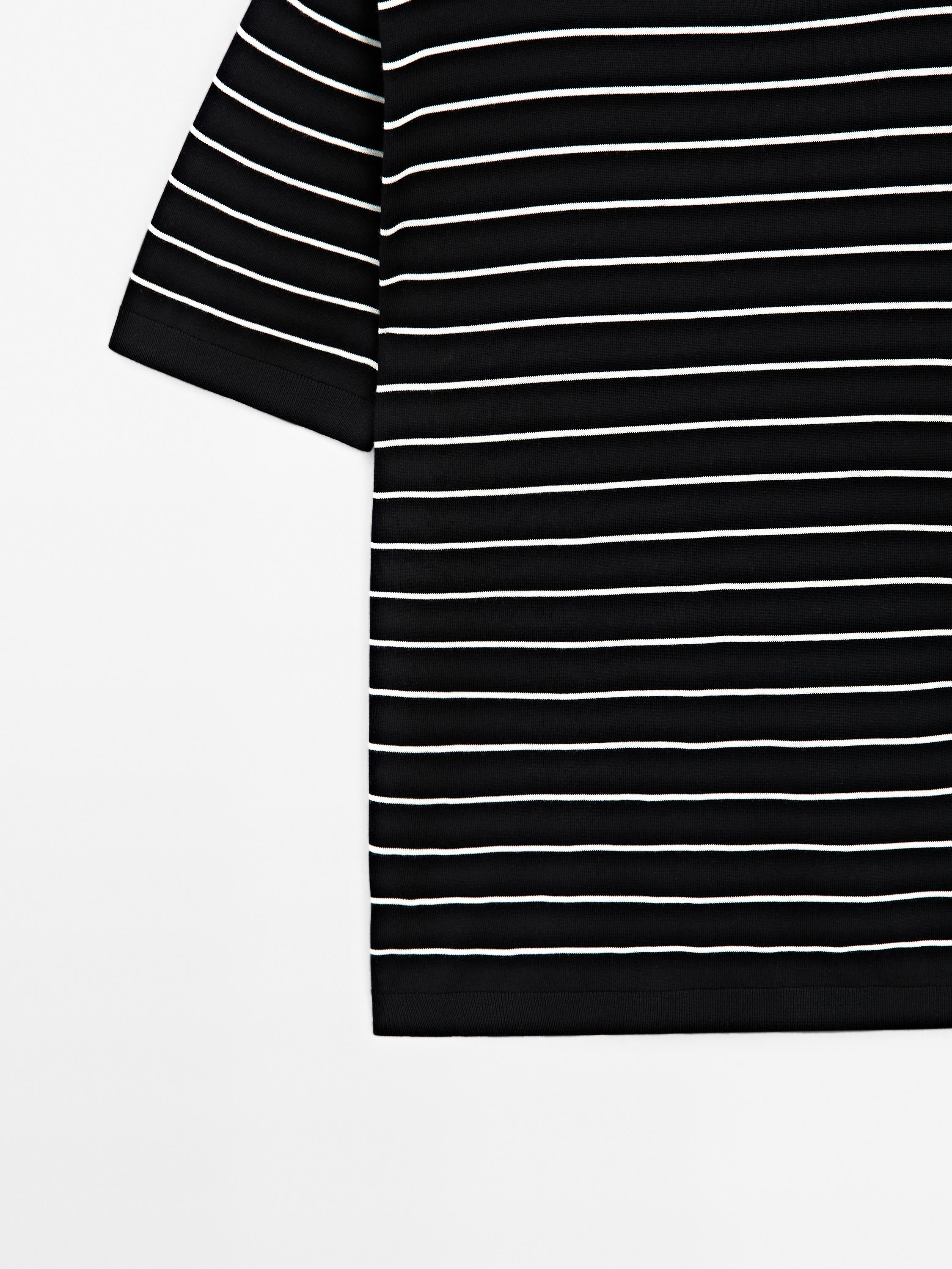 T-shirt à rayures en maille 100 % coton