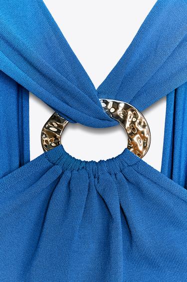 HALTER KNIT TOP - Blue by Zara - Image 8