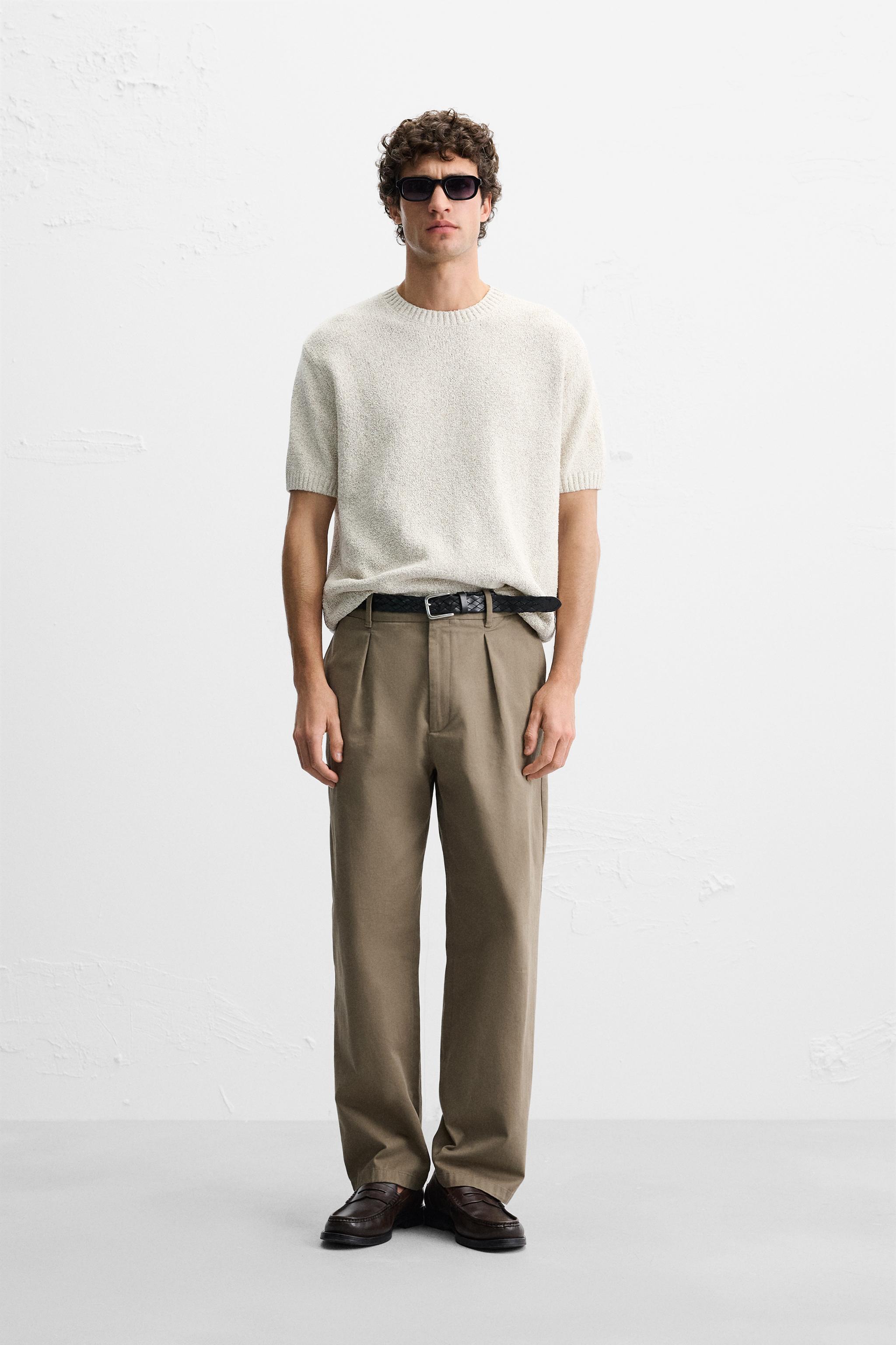 BOUCLÉ TEXTURED KNIT T-SHIRT - Ecru / Beige | ZARA United States BOUCLÉ TEXTURED KNIT T-SHIRT - Ecru / Beige | ZARA United States