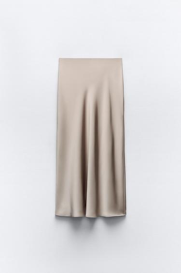 Zara SATENSKA MIDI SUKNJA – tupe siva