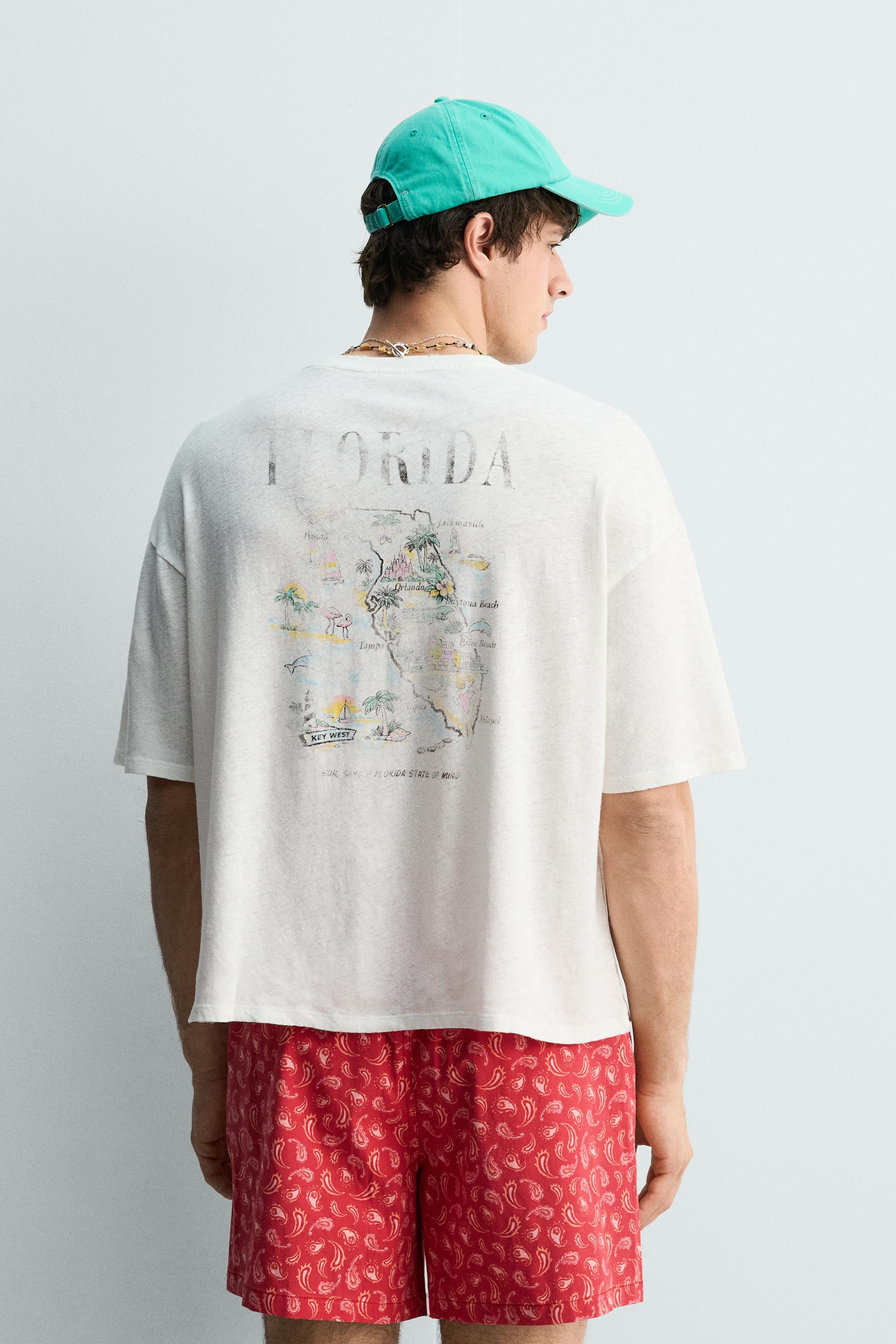 WASHED COTTON - LINEN FLORIDA T-SHIRT