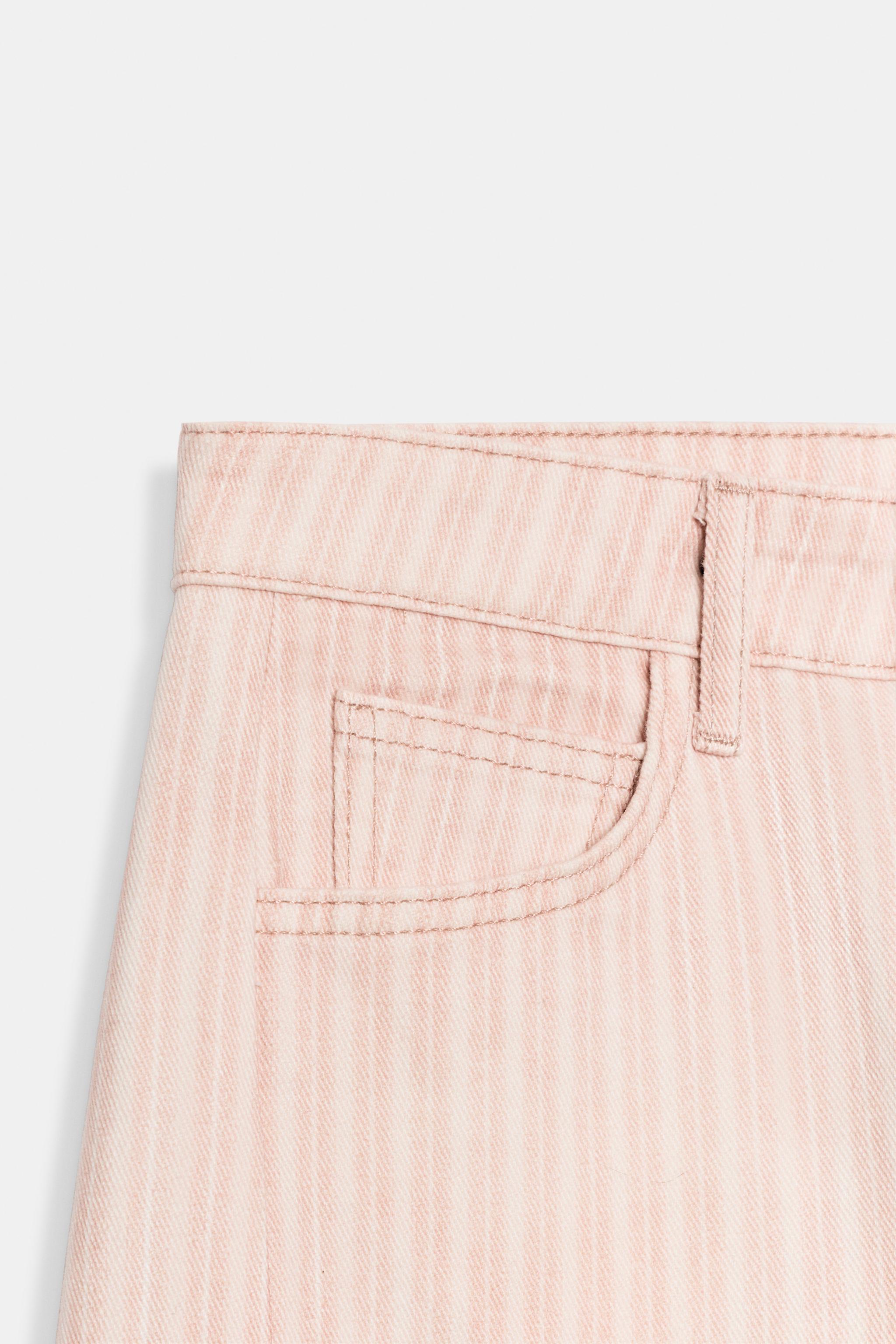 ZW COLLECTION MID-RISE STRIPED RELAXED STRAIGHT ANKLE JEANS