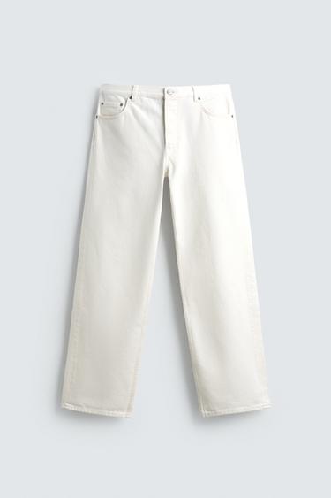 STRAIGHT FIT JEANS - Oyster-white by Zara