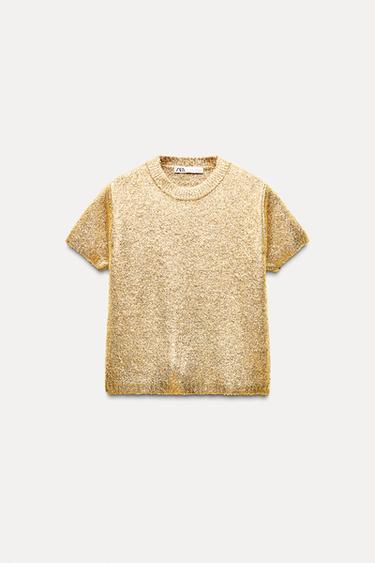 ÚPLETOVÝ SVETR FOIL - Zlatá od Zara