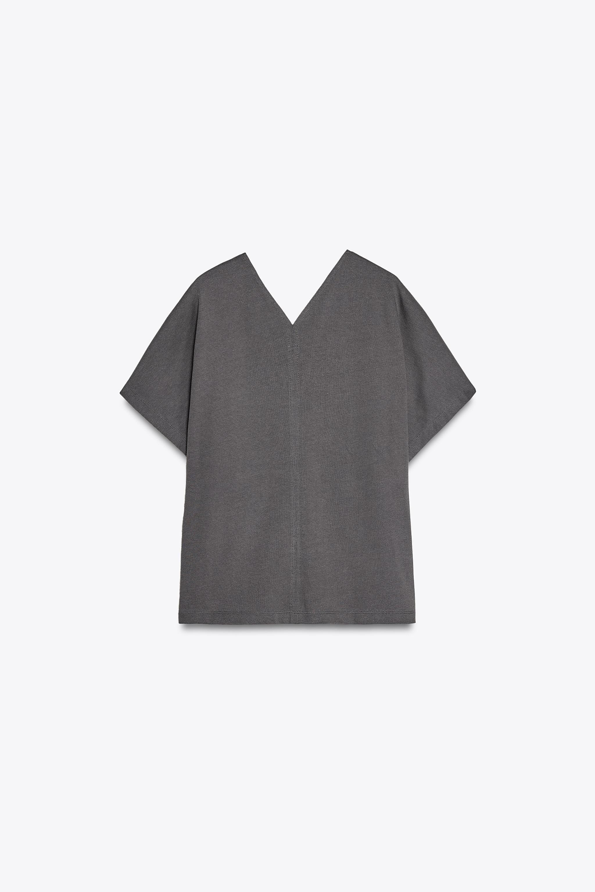 かわいい リラックス ZAR Vネック コットン Tシャツ シリコンバイオ加工 シルキータッチ浅VネックTシャツ ｜The