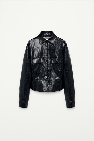КУРТКА-ПЕПЛУМ ИЗ ИСКУССТВЕННОЙ КОЖИ — THE ITEM ZARA WOMAN — ЧЕРНЫЙ от Zara