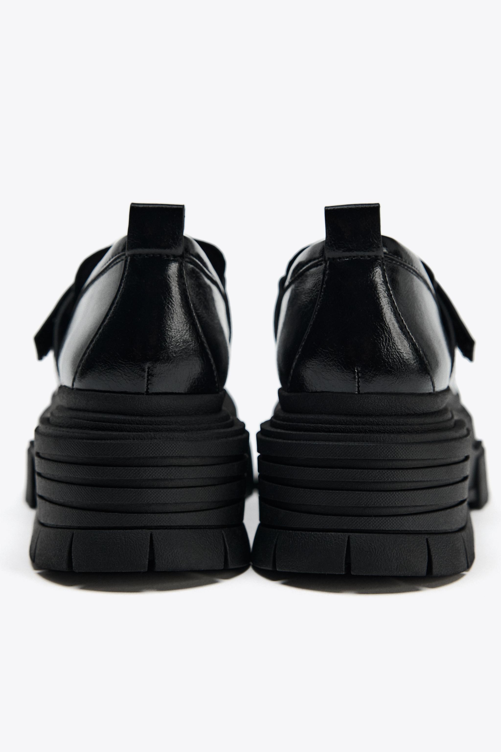 ZARA プラットフォームローファー 37 完売品 未使用級】ZARA プラットフォームローファー ベルクロ 厚底 23.5