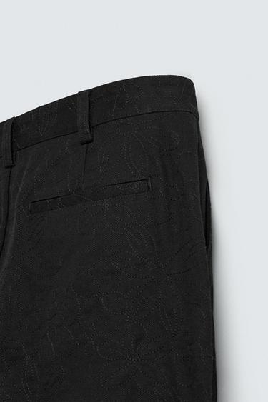 FLORAL EMBROIDERY TROUSERS - Black by Zara - Image 9