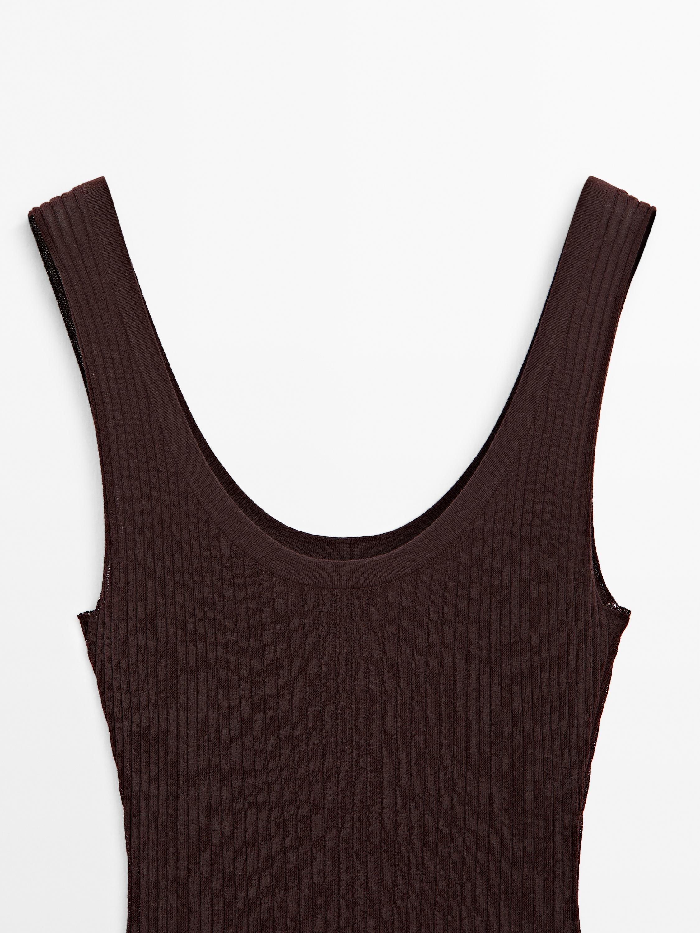 Knit bodysuit with round neckline - STUDIO