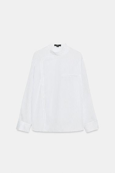 CHEMISE À PLASTRON ZW COLLECTION - Blanc / Bleu marine de Zara - Image 2