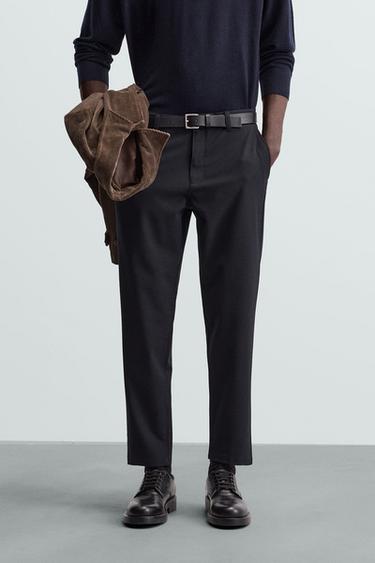 PANTALON CHINO STRUCTURÉ CONFORT - Bleu marine foncé de Zara