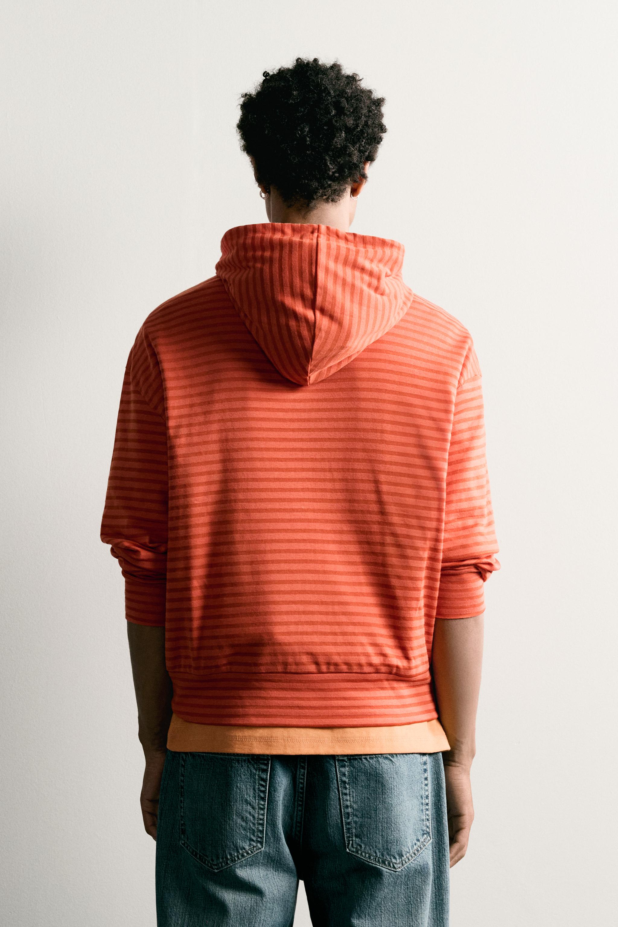 Мужские худи Zara STRIPED HOODED SWEATSHIRT — фото 3