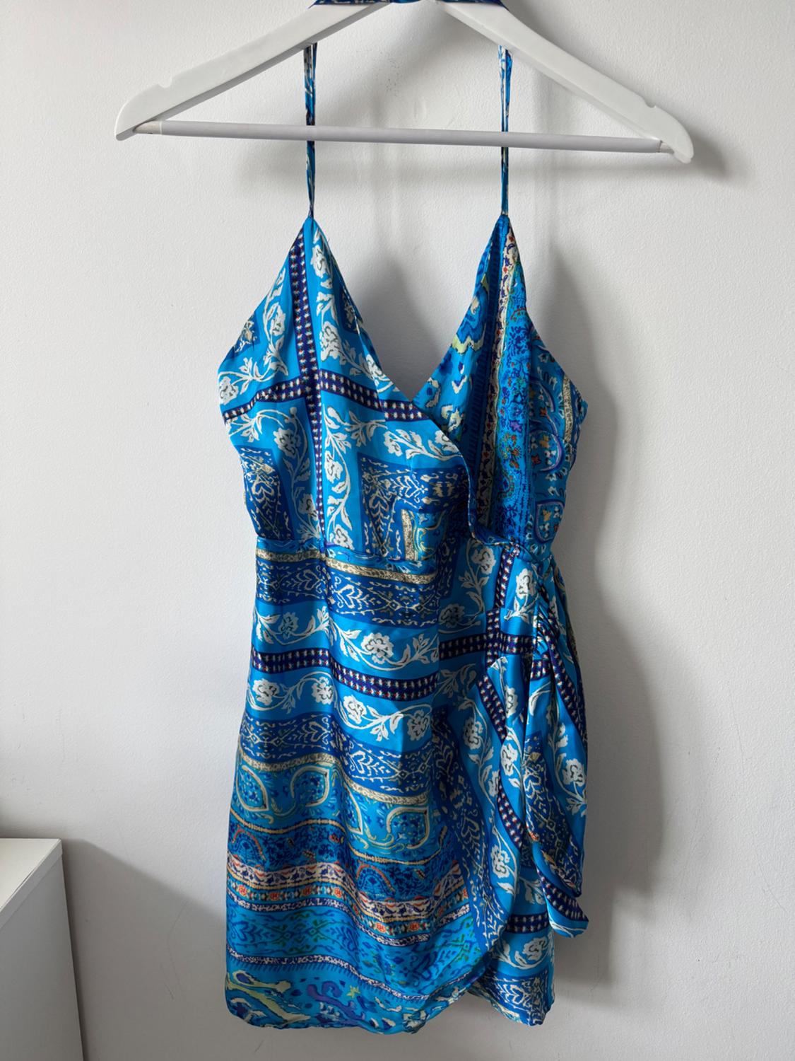 SCARF PRINT MINI DRESS