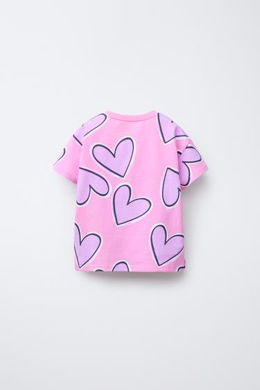PRINTED T-SHIRT - Light mauve by Zara - Image 1