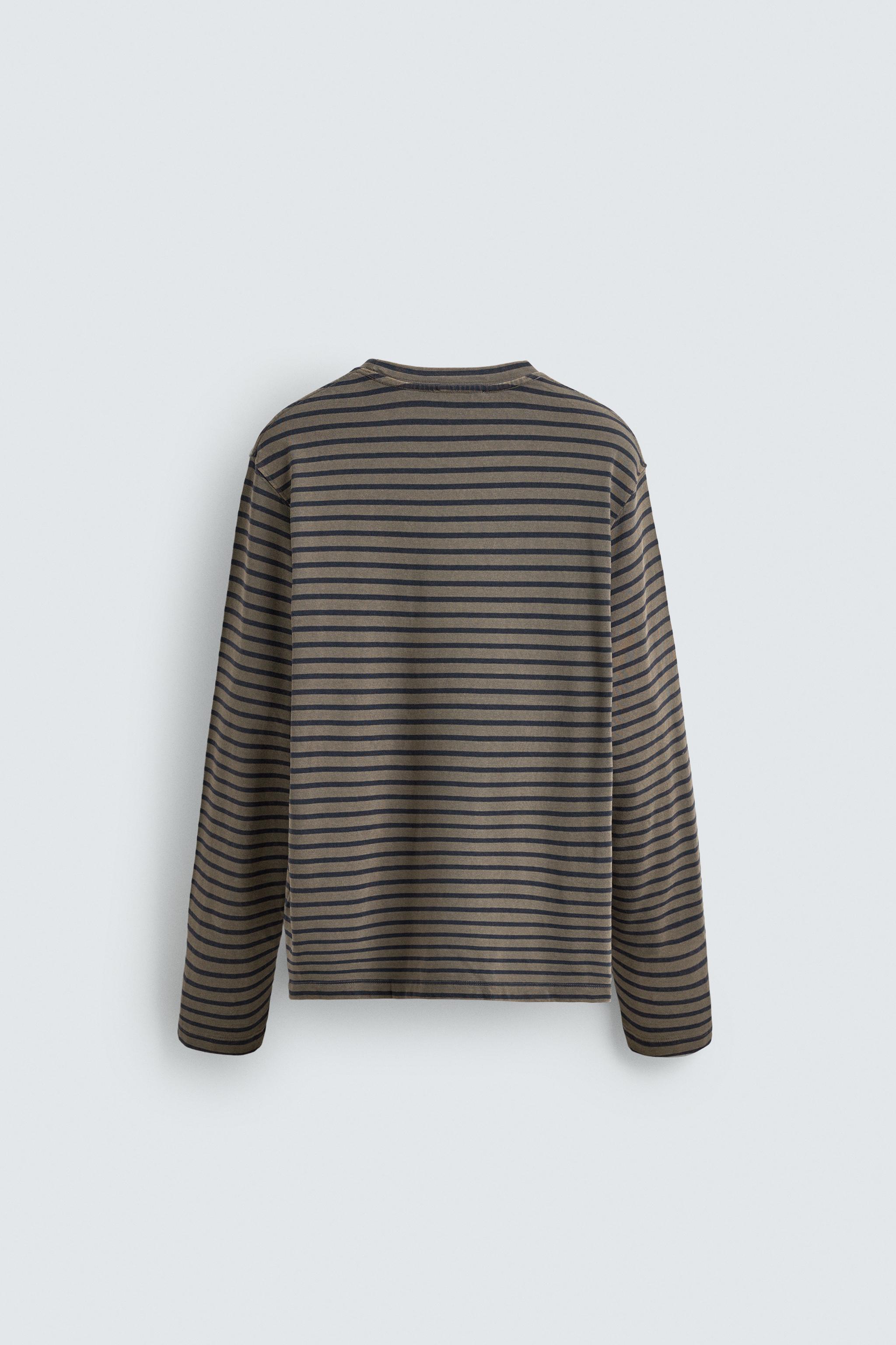 WASHED STRIPED T-SHIRT