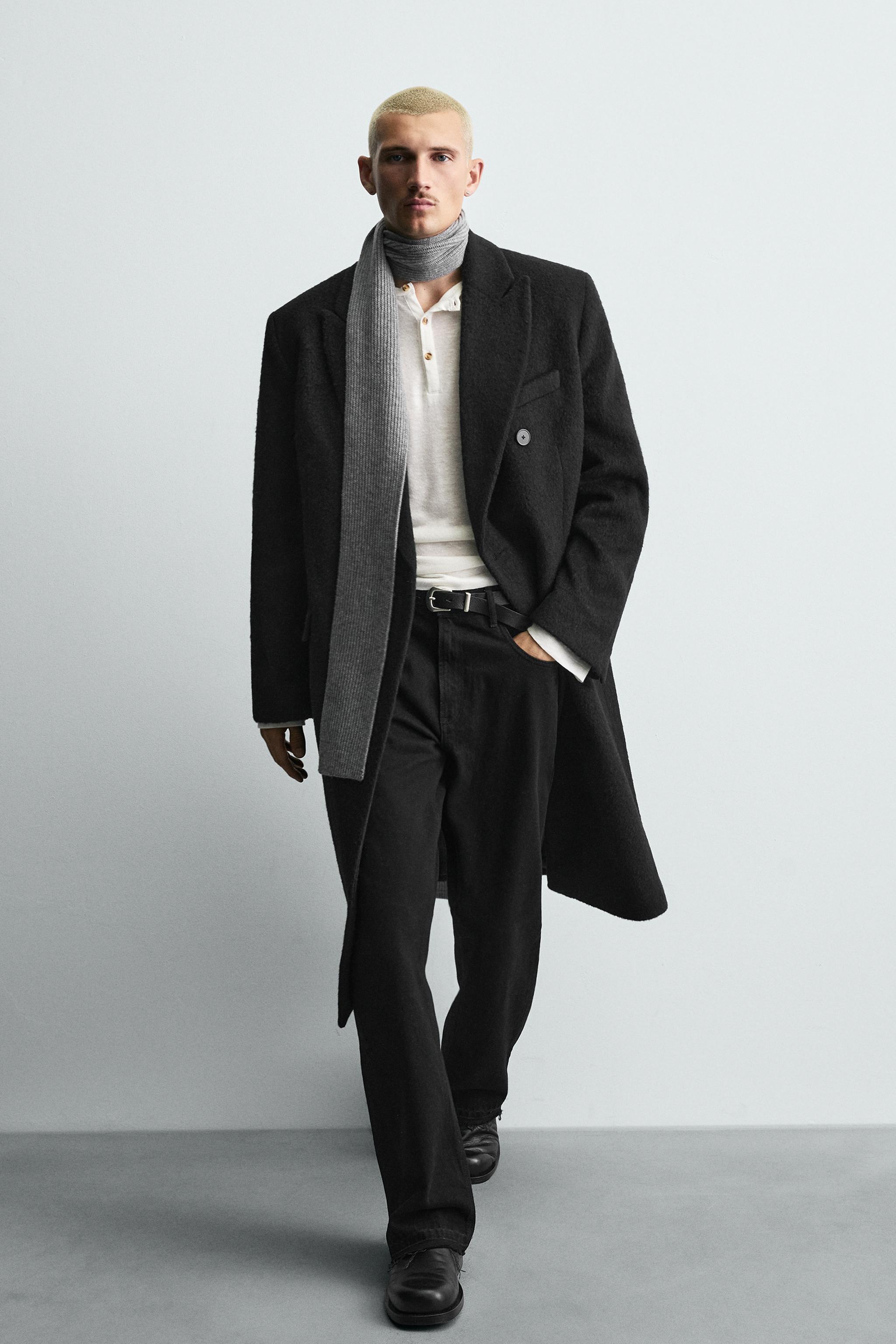 CAPPOTTO DOPPIOPETTO MISTO LANA Nero ZARA Italia Italy