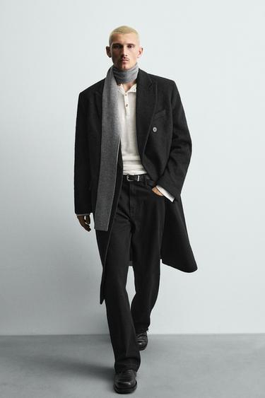 MANTEAU CROISÉ AVEC LAINE - Noir de Zara - Image 5