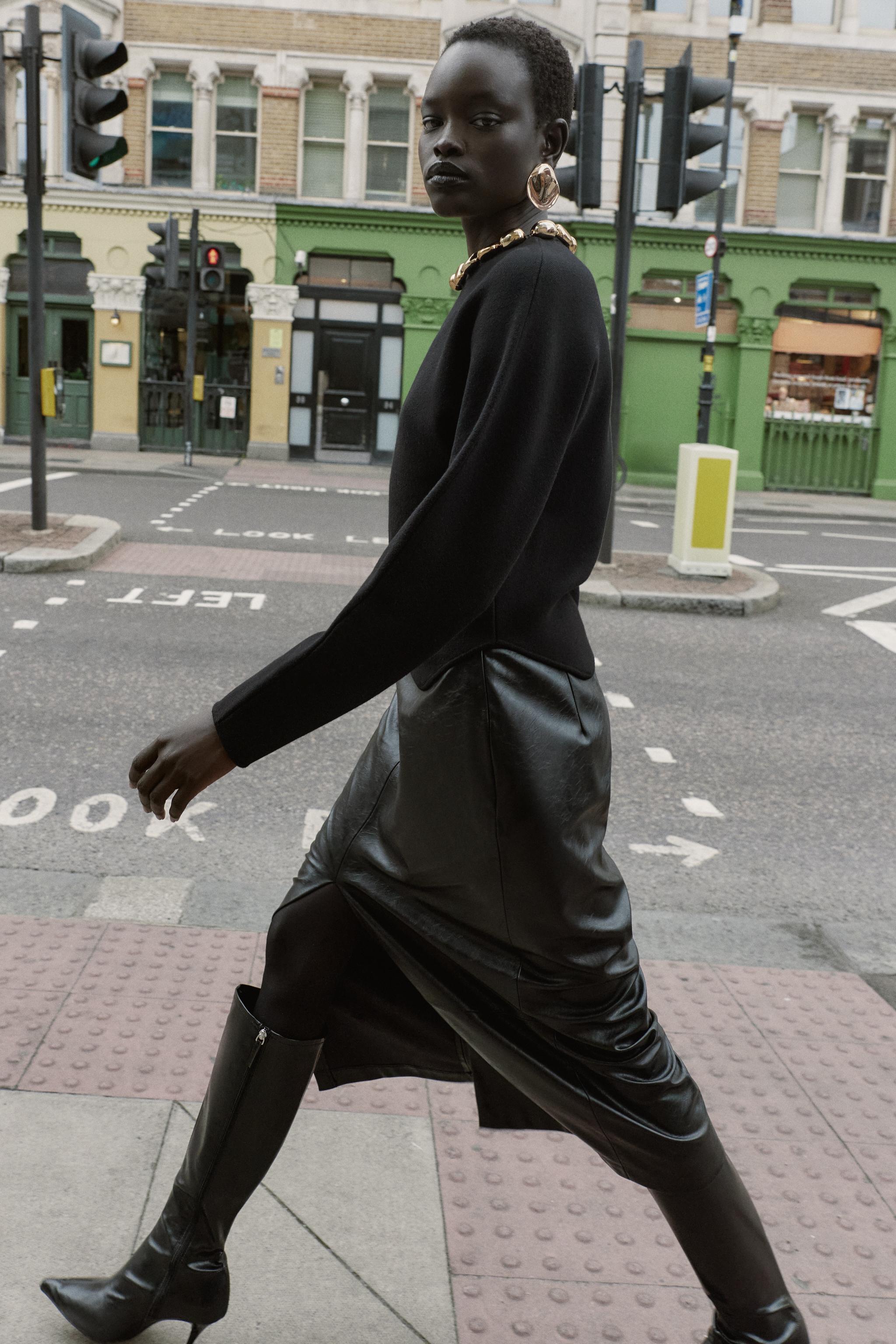 ボールネックニットセーター - ブラック | ZARA Japan / 日本